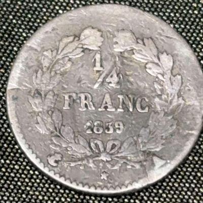 1839 1 4 franc coin