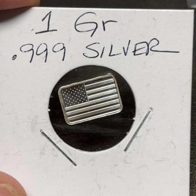 1 gram 999 silver us flag