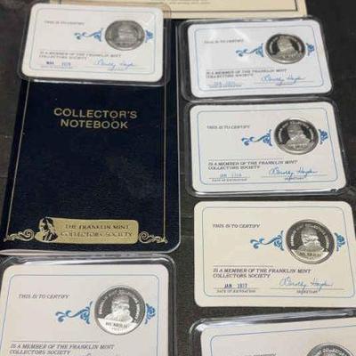Franklin mint collectors society cards coins