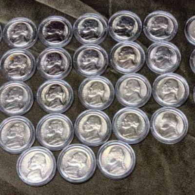 Five cent coins 1949s later