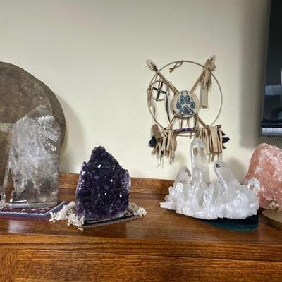 Amethyst, clear quartz, and himalyan salt