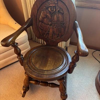 Hand carved Ben  Franklin rocker