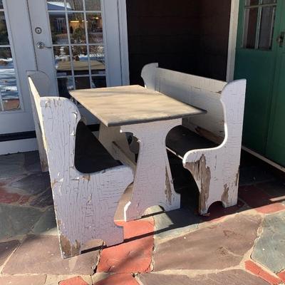 Antique breakfast nook table and benches