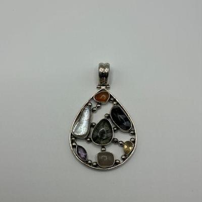 Sterling Multi Stone Pendant