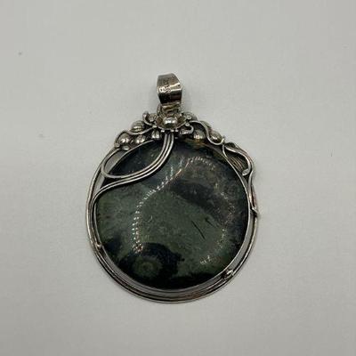 Kambamba Jasper Stone /Sterling Pendant