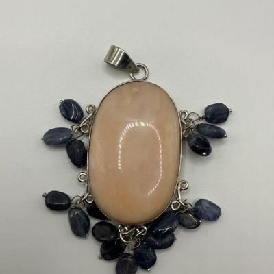 Dendritic Agate / Amethyst / Sterling Pendant