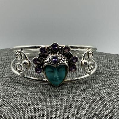 Amethyst / Silver Cuff Bracelet