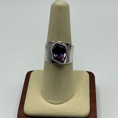 Sterling Amethyst Ring - Sz 8