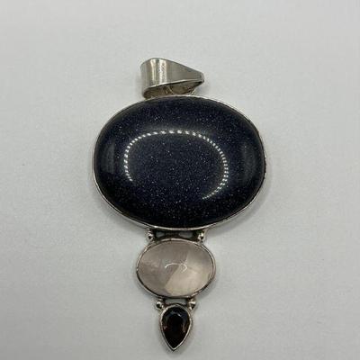 Multi Stone Sterling Pendant