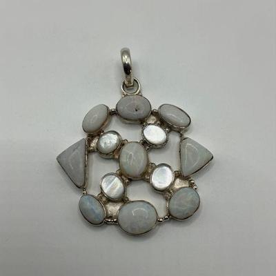Mother of Pearl / Quartz Sterling Pendant