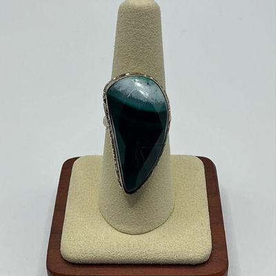 Dyed Agate Sterling Ring