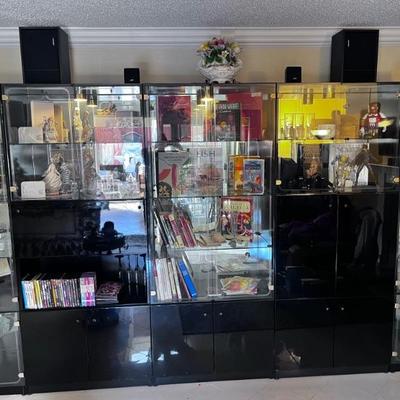 BLACK ARMOIRE/DISPLAY CASES