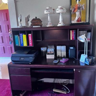 WOODEN DESK WITH STORAGE
