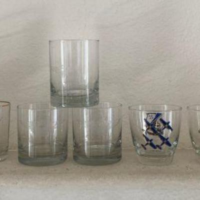 Ga137 jamison bushmills, and miscellaneous liquor glasses