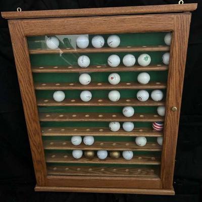 Ga141 wooden golf ball display case