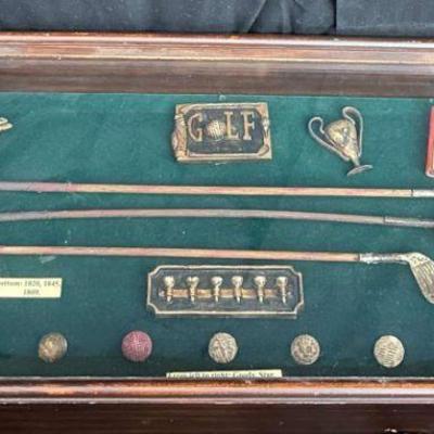 Ga128 vintage golf history shadowbox