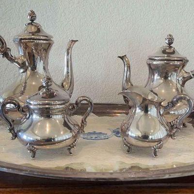 Ga131v sterling silver coffee and tea serving set