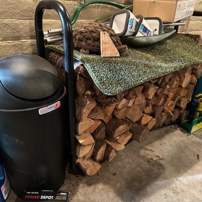 Firewood in firewood holder