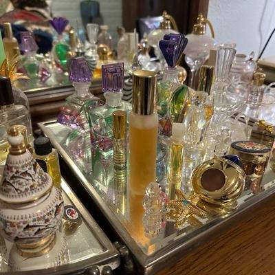 Large selection of vintage perfumes and bottles