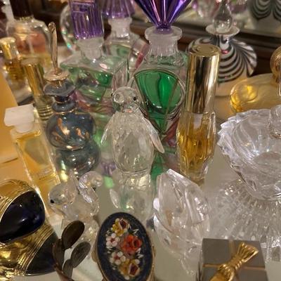 Large selection of vintage perfumes and bottles