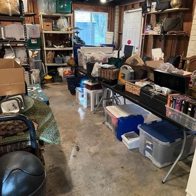 Garage items - Christmas Decor, VHS tapes and misc