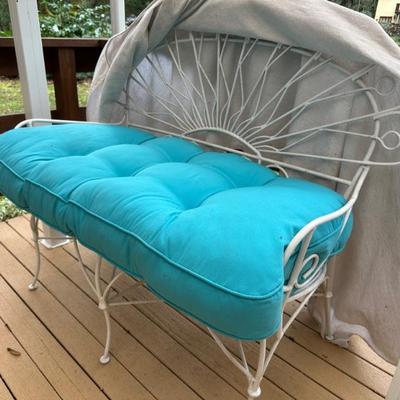 Metal outdoor bench