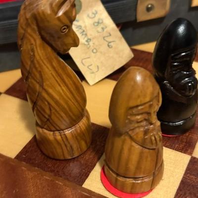 Hand carved Chess set and board