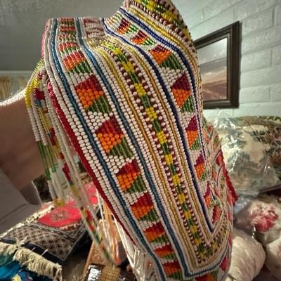 Hand beaded hat - like new - quite amazing