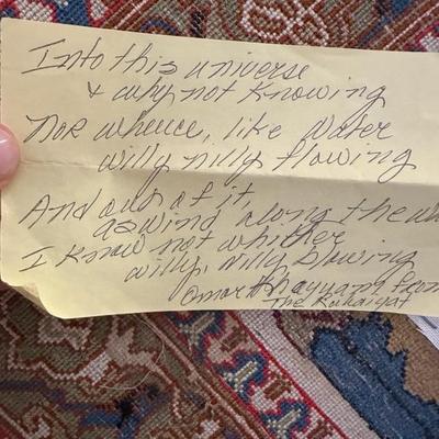 Persian rug/wall hanging with receipts and provenances