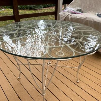 Metal and glass coffee table