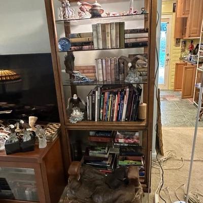Vintage books and shelf with light (set of 2 shelves) - mid century