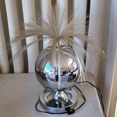 Vintage Fantasia Sunburst Color Changing Fiber Optic Chrome Lamp. (Works)