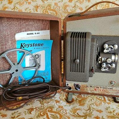 Vintage Keystone Sixty Model K-60 8mm Portable Movie Projector.