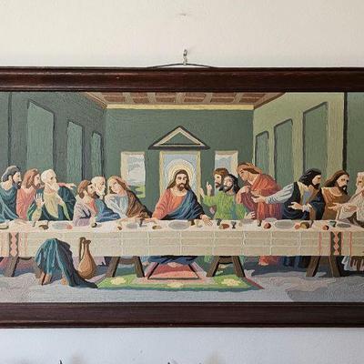 Vintage paint by number "Last Supper" painting.