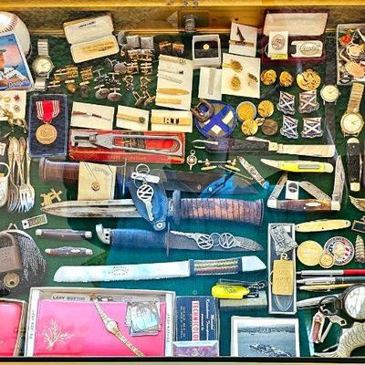 100's upon 100's vintage Women's & Men's jewelry, watches and MORE ! Pocketknives, military wares & MORE !