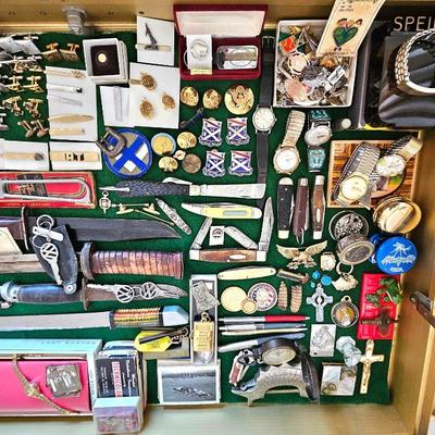 100's upon 100's vintage Women's & Men's jewelry, watches and MORE ! Pocketknives, military wares & MORE !