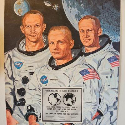 Apollo 11 Commemorative Poster. (Great Condition)