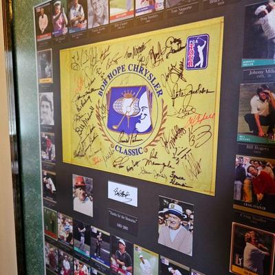 Awesome autographed Bob Hope Golf Classic Framed Presentation. Numerous autographs including Bob Hope, Arnold Palmer and numerous others.