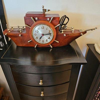 1940's Electric Yankee Clipper Wooden Nautical Clock.