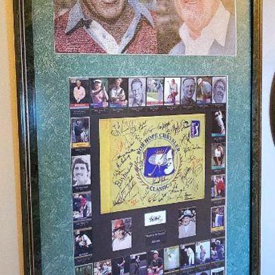 Awesome autographed Bob Hope Golf Classic Framed Presentation. Numerous autographs including Bob Hope, Arnold Palmer and numerous others.