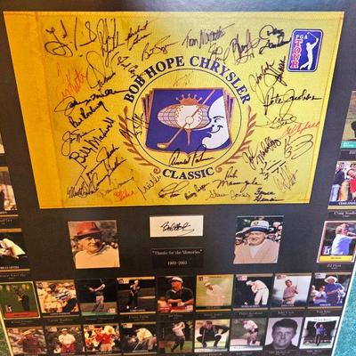 Awesome autographed Bob Hope Golf Classic Framed Presentation. Numerous autographs including Bob Hope, Arnold Palmer and numerous others.