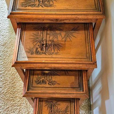 Vintage gorgeous set of 4 nesting table set.