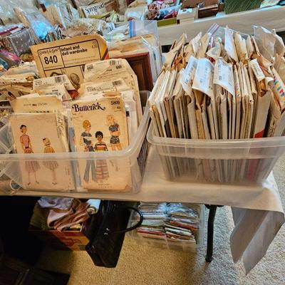 100's of vintage clothes sewing patterns.