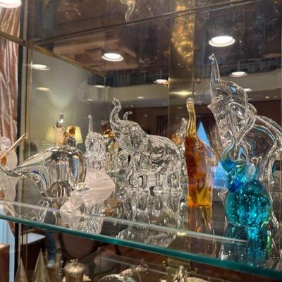 Hundreds of Crystal and porcelain collectibles