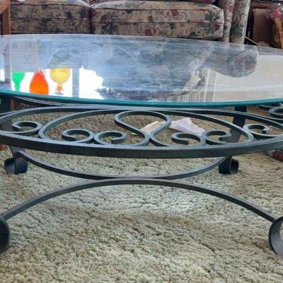 Metal base glass top