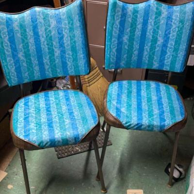 Vinyl striped chairs