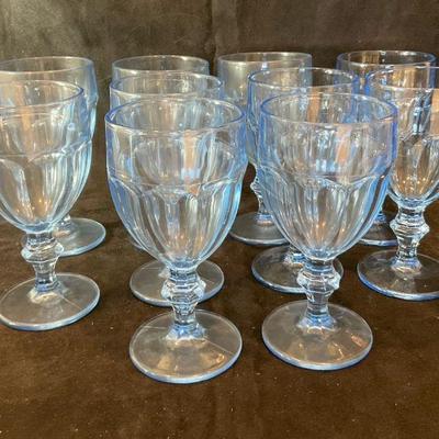 10 libby gibraltar misty blue glass goblets