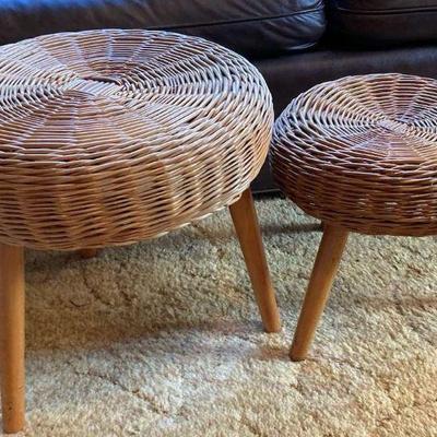 Tony paul attribution mcm woven stools