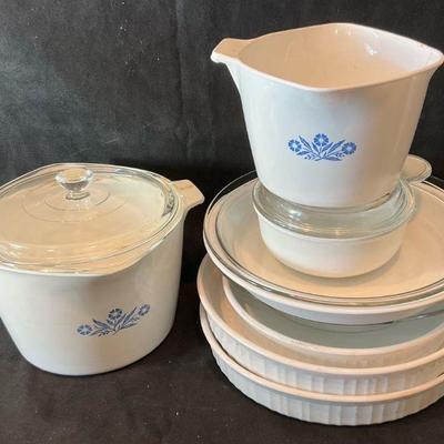 Variety of corn flower blue corning ware