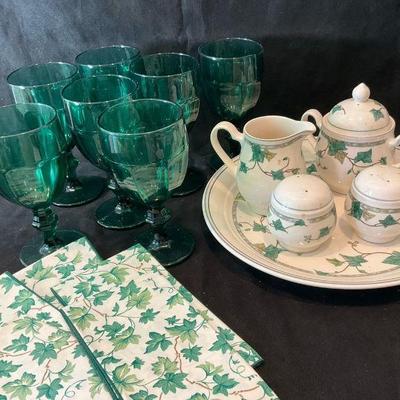Libby green goblets more